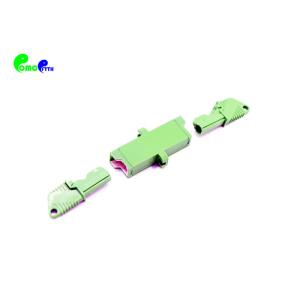 9 / 125μm E2000 APC to E2000 APC Simplex Fiber Optic Adapter Green Plastic With