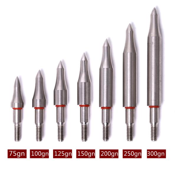 9/32",5/16",19/64",11/32" Stainless Bullet and Combo 85/100/125/150/175/200 Grains Arrow Points,Tips,Arrowhead