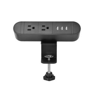 America Desktop Clamp Power Strip 3outlet and 3USB ETL passed