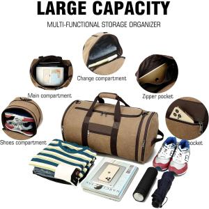 58L Brown Convenient Carry On Expandable Mens Weekender Travel Bag with Shoes