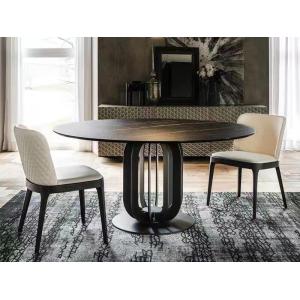 Modern Ceramic Sintered Stone dining Table Black Round Italian Marble Top Dining