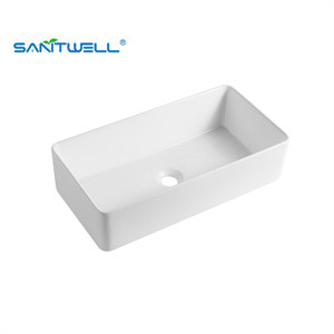 Quality rectangular glaze Modern Art Wash Basin Color Ceramic Basin Above Counter Basin Wall hung Basin wholesale