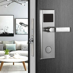Brushed Stainless Steel Half Automatic Handle Door Lock Smart RFID Card Hotel