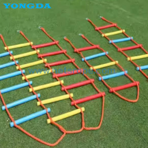 Colorful Children Climbing Training Wooden Rope Ladder For Kindergarten