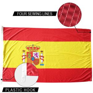 Spain National Flag 3x5' Knitted Polyester Single Reverse Indoor Outdoor Header
