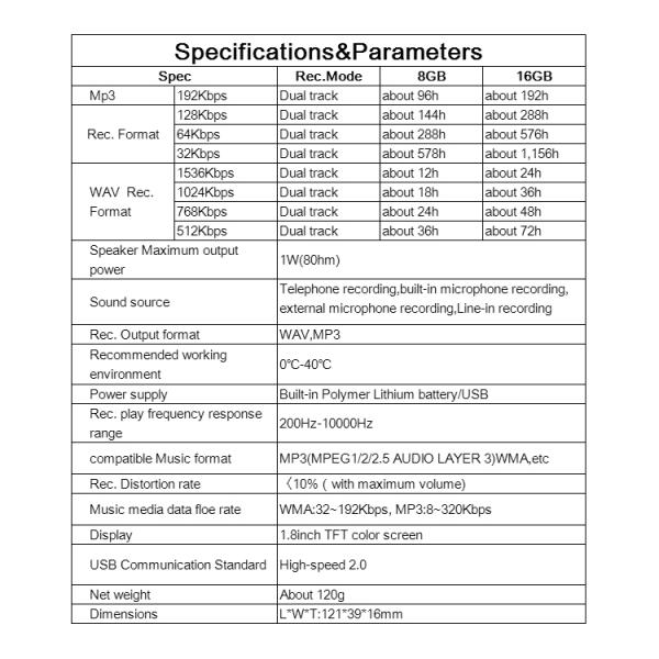 Professional 8GB 1536kbps Multi-function USB LCD Digital Voice Recorder Support MP3 Player Dictaphone
