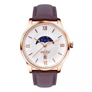 Custom Automatic Leather Mechanical Wrist Watches For Business Men