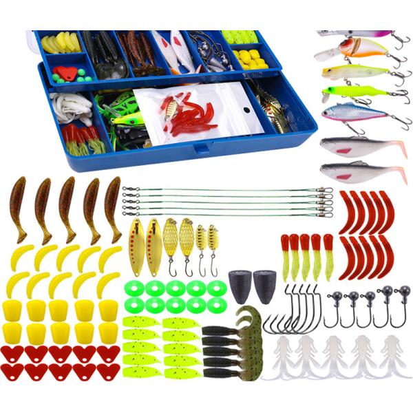 Resin PVC Minnow VIB Soft Worm Bionic Bait Lures 110PCS/Box