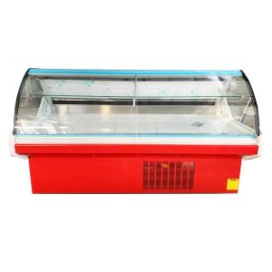 China Refrigerated Meat Display Refrigerator Full Service Deli Case With Curved Glass on sale