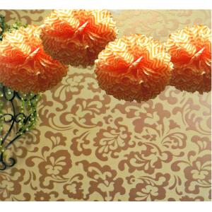 Cheap Chevron Tissue Pom Pom - Orange (4 Pack) for sale