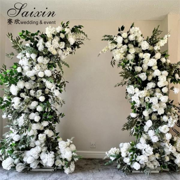 Quality Door Artificial Flower Arch Arrangements Wedding Decoration Backdrop Cowhorn Door Backdrop wholesale