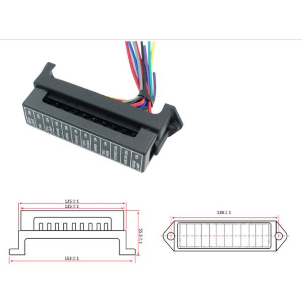 Multiway 30A Automotive Blade Fuse Holder 60VDC Brass Contact Terminal