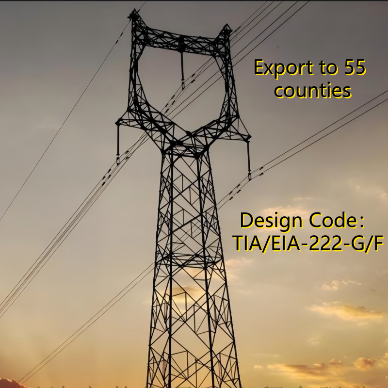 Power Transmission Tower Galvanized Steel 35m High Voltage Electric Grid Urban
