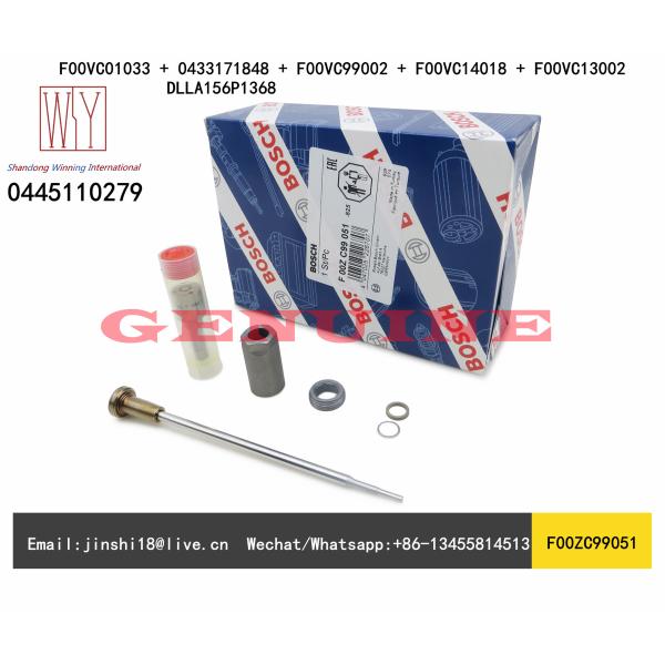 Bosch Genuine and New Nozzle Valve Kits F00ZC99051(F00VC01033+0433171848+F00VC99002+F00VC14018+F00VC13002) for0445110279