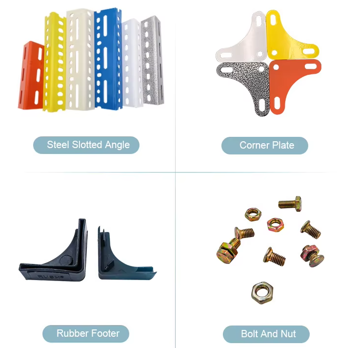 4/5/6 Level Screw Corner Metal Storage Shelving, Slotted Angle Storage Rack