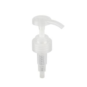 Transparent Striped 28/410 Lotion Pump Spiral Bottom Locking Liquid Dispenser