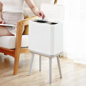 Cheap Trash Can with Lid Plastic Garbage Can with Push Button Narrow Modern Waste Basket for Kitchen Slim Dogproof Bedroom Garbage Bin for sale