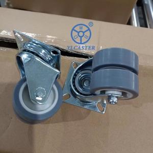 China 3 Inch High Load Double Wheel PVC Casters Swivel Plate on sale