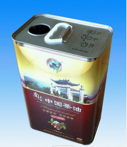 Quality 1 Gallon Cooking Oil Tin Can Plastic Handle Rectangular Tin Containers wholesale