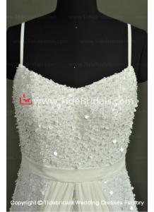 China NEW!! Low back Aline wedding dress Spaghetti Straps Bridal gown #AS7223 on sale