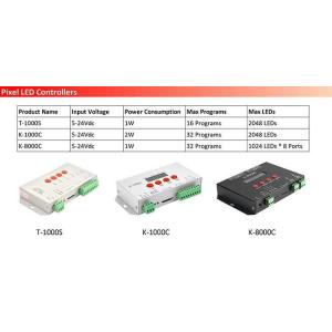 LED Pixel Controller T-1000s K-1000c K-8000c SD Card Programmable Ws2811 Ws2812b