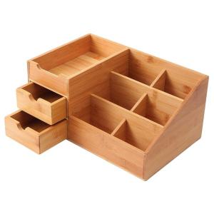 Accessories Storage Customized Logo Multi-small Space Bamboo Storage Box for