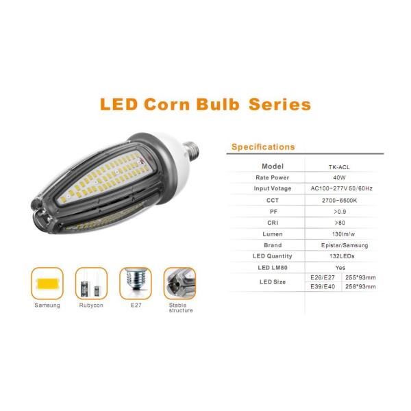 waterproof IP65 E40 E2740W led corn light led street light lamp with 5630 cri>80 AC100-277V 3years warranty CE ROHS