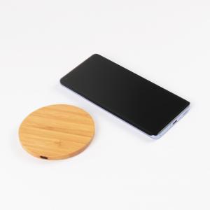 China Circular Shapes Multifunction Wireless Charger 15w Bamboo Material on sale