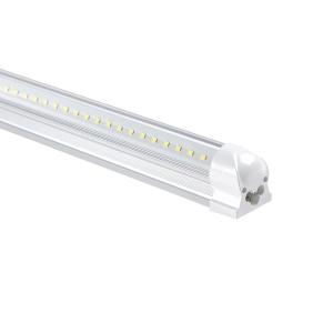 T8 4ft Integrated LED Tube Light 22W V Shape 2 Row 6500K Clear Linkable Plug and