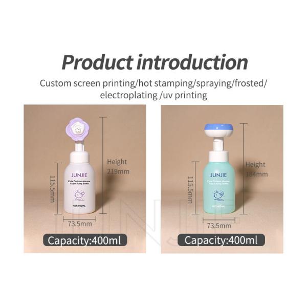 High Quality 400ml PE Plastic Hand Wash Bottles Cute Flower Shape Liquid Soap Dispenser Face Clean Foam Bottle
