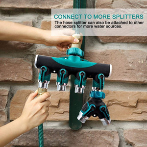 Zinc ABS TPR 4 Way Garden Tap Connector 3/4 Inch Shut Off Knobs