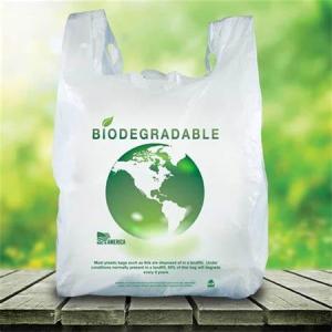 China Durable T Shirt Grocery Bags 100% Biodegradable 12 Inches Width on sale