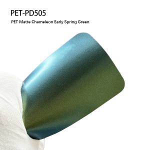 China PET-PD505 PET Matte Chameleon Early Spring Green 7.5mil Car Matte Wrap on sale