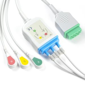 GE Marquette 2021141-002 2001292-001 ECG Cables and Leadwires 3 Lead IEC snap