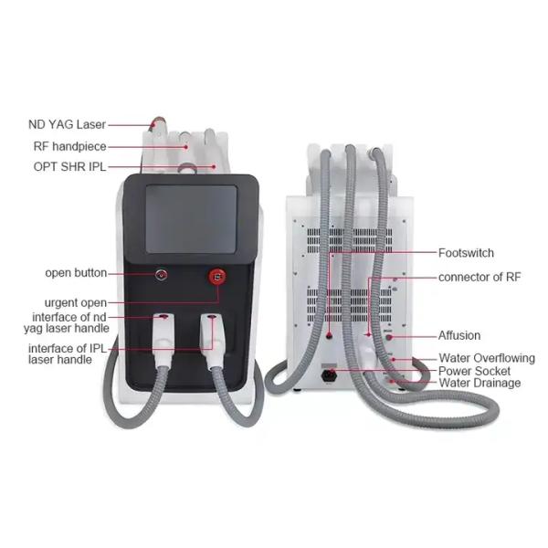 Portable Multifunction 3 In 1 Q-switched IPL+RF+Nd Yag Laser Hair Tattoo Removal Machine