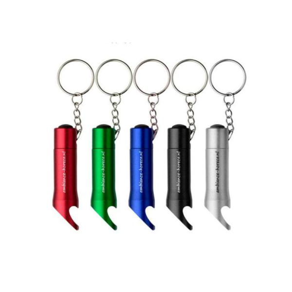 Custom popular cheap personalized promotion gift anodized small led keychain