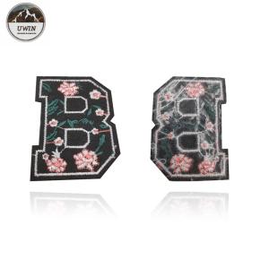 Cheap B Shape Custom Varsity Letter Patches , Retro Embroidered Patches With Iron On Backing for sale