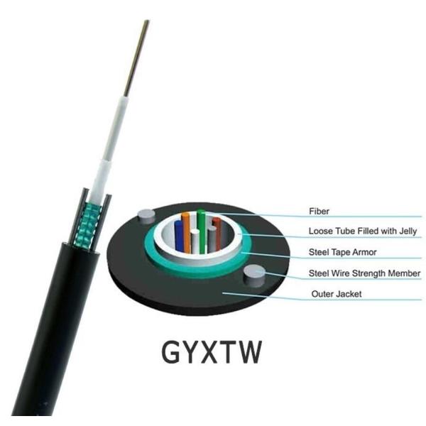 12 Core GYXTW Waterproof Direct Burial Multimode Fiber Optic Cable