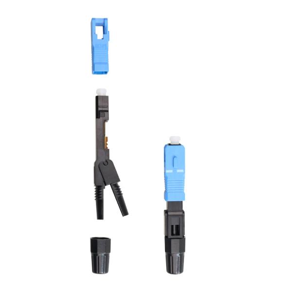 Alligator screw clip, push-pull ring, SM, 60mm, for drop cable, flat input, SC