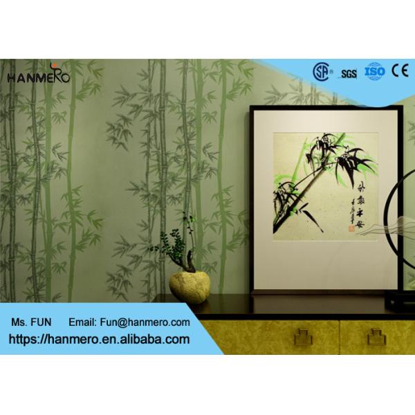 Wet Embossing Moisture - Proof Non woven Wallpaper With Bamboo Pattern