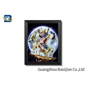 Wolf 3D Animals Images , 3D Animated Pictures Stereograph Printing PVC/MDP Frame