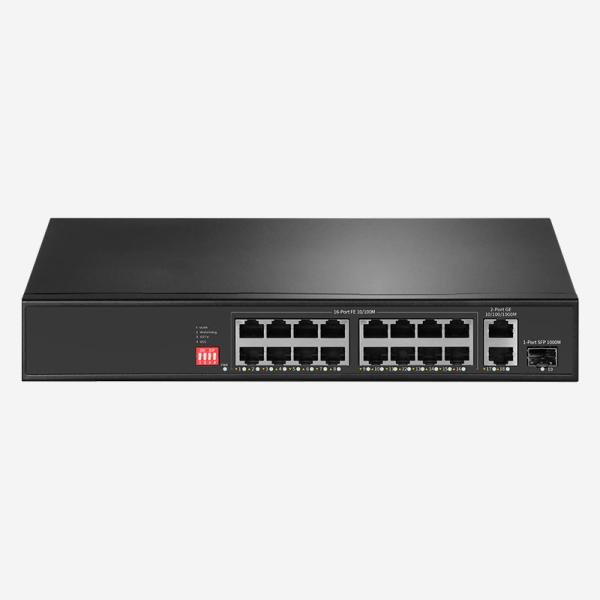 16 10/100/1000M RJ45 Port Type Unmanaged Ethernet Switch With 2 10/100M RJ45 And