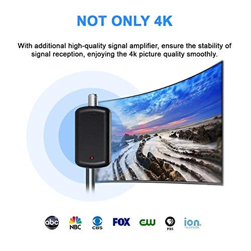Built-in Amplifier HDTV Digital TV Antenna with 50 Mile Range and 3-5V Supply Voltage