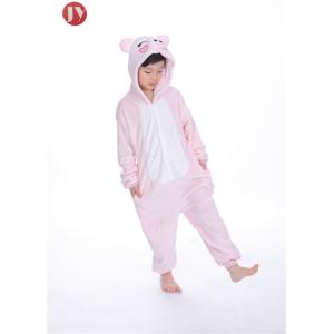 China Factory Wholesale Fluffy Flannel Plush pink pig Kids Onesie Pajamas on sale