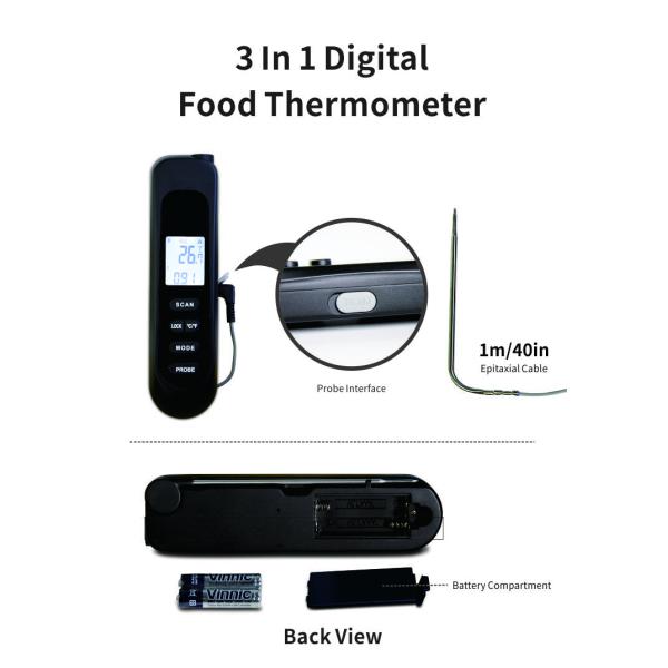 Quality Infrared Foldable Instant Read Digital Thermometer With Extended Wired Probe wholesale