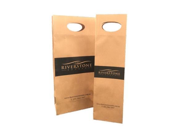 Quality Sustainable Natural Custom Printed Wine Boxes With Window Die Cut Handle wholesale