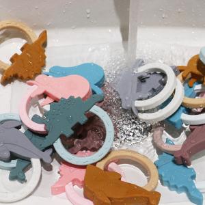 Cartoon Silicone Baby Teether Toy With Penguin Unicorn Raccoon Shape