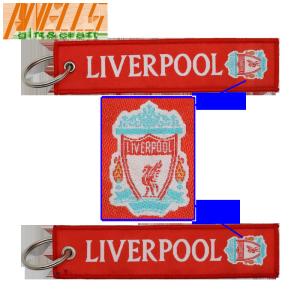 130×30mm Custom Woven Keychain PMS Simple Chart With Big Ring