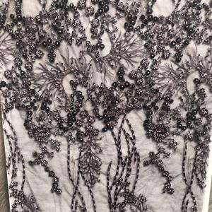 Easily Customizable Luxury 3D Flowers Beaded Embroidery Lace Fabric New Design Lace for Women's Clothing Dance  Dresses