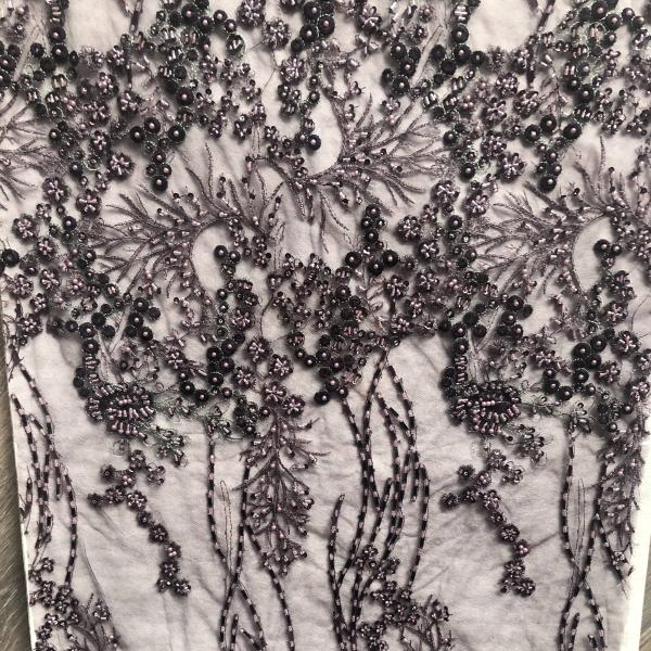 Quality Easily Customizable Luxury 3D Flowers Beaded Embroidery Lace Fabric New Design Lace for Women's Clothing Dance  Dresses wholesale